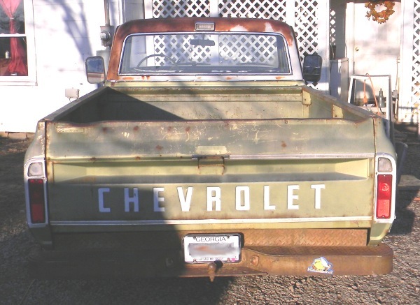 Tailgate of 1971 Chevrolet C/10 truck